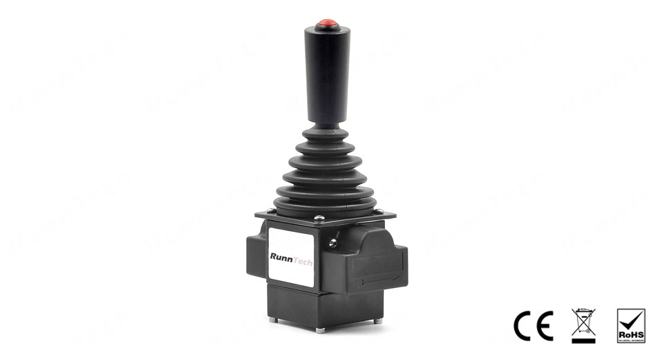 RunnTech Single-axis 2 Steps Friction Hold Joystick with 1 Push Button for Hoist Industry