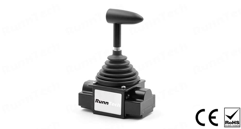 RunnTech Single-axis 24Vdc Input Joystick with Switches and 4-20mA Analogue Output