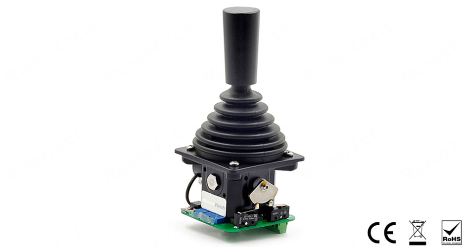 RunnTech Single-axis Joystick with 0-10Vdc Proportional Output Each Direction & 3 NO Contacts