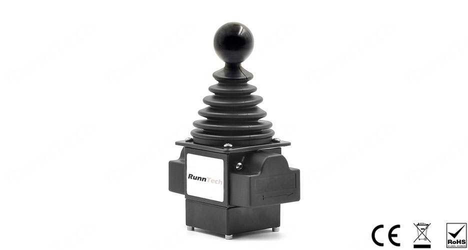 RunnTech Single-axis Self-centering ±10V Voltage Output Joystick for Proportional Hydraulic Valves