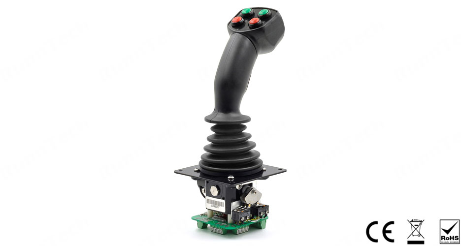 RunnTech Spring Return to Middle Position Hall Sensor Joy Stick Controller for Mining Machinery